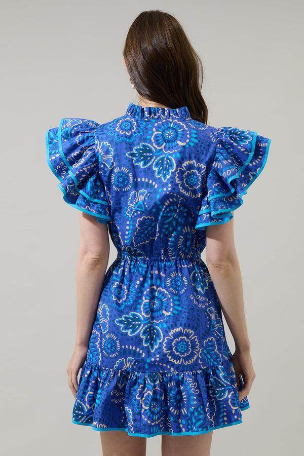 Sugarlips Kenner Floral Alina Ruffle Shift Mini Dress