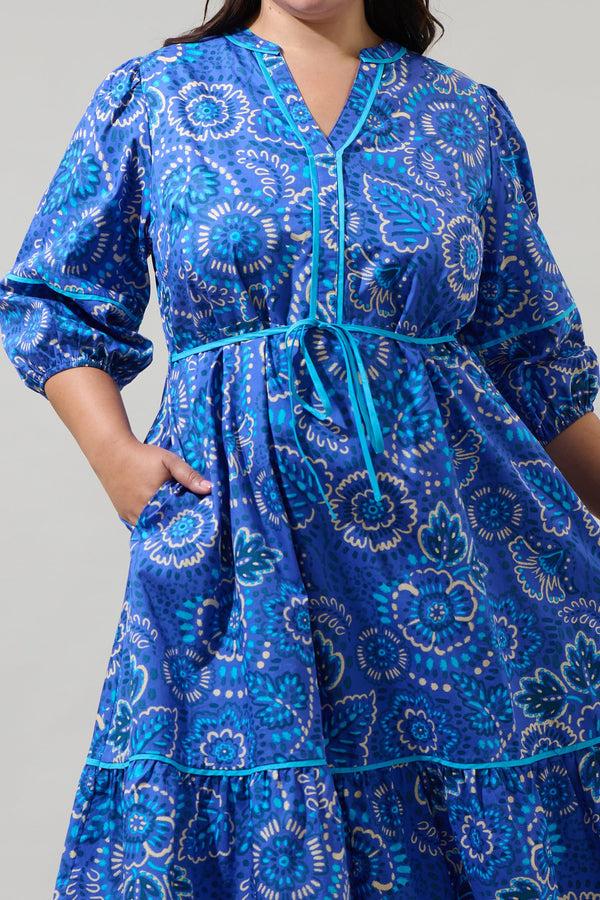 Sugarlips Kenner Floral Melia Shirt Midi Dress Curve