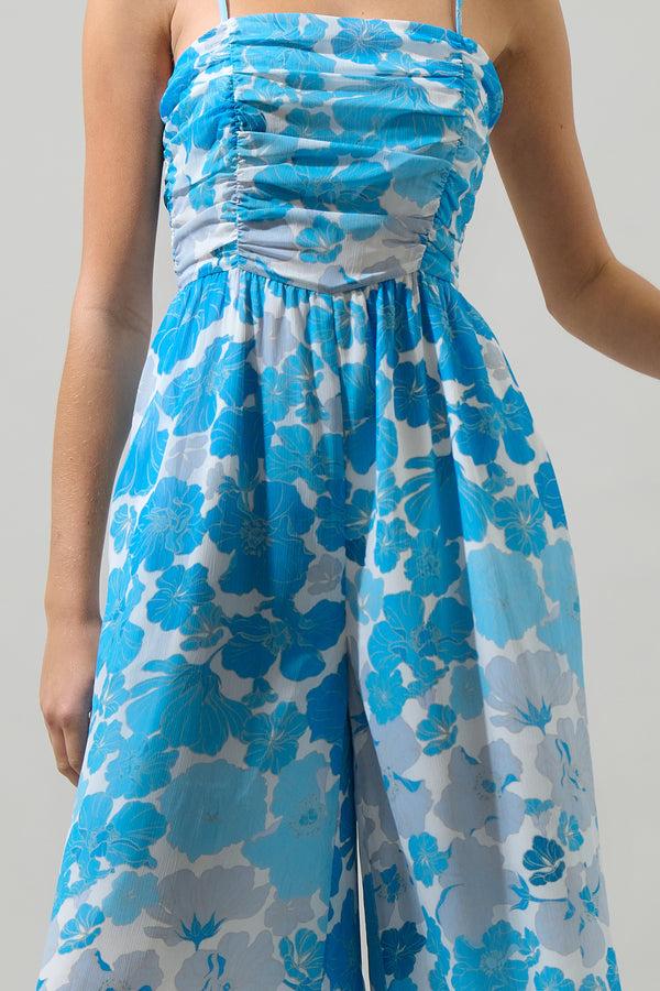 Sugarlips Kerela Floral Amoretta Ruched Wide Leg Jumpsuit