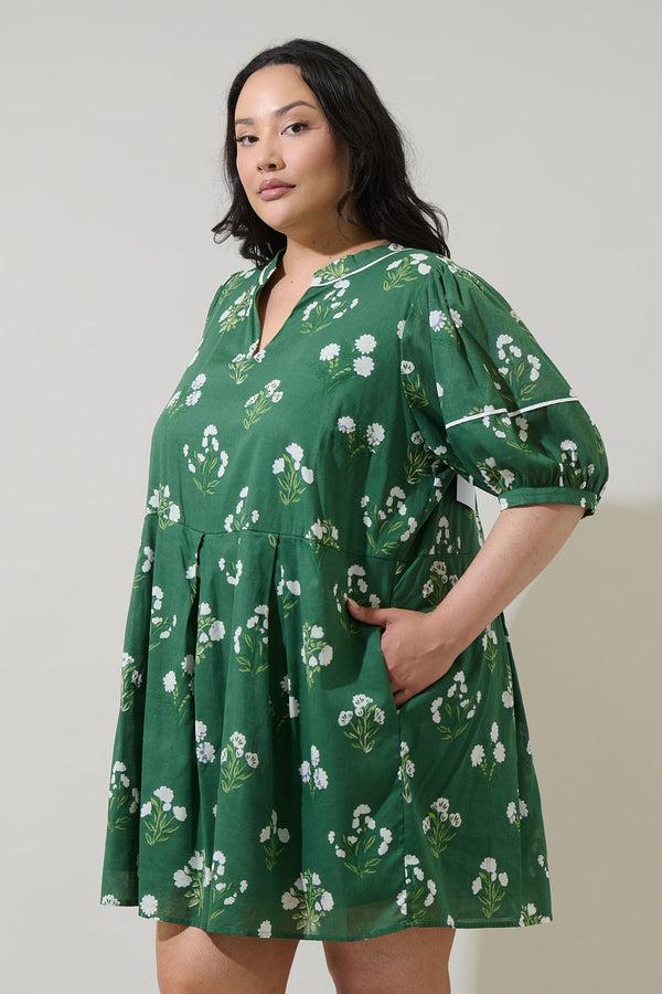 Sugarlips Kestrel Floral Fawna Shift Mini Dress Curve