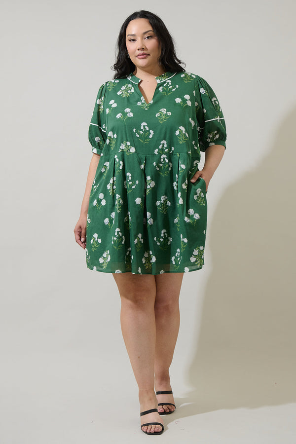 Sugarlips Kestrel Floral Fawna Shift Mini Dress Curve