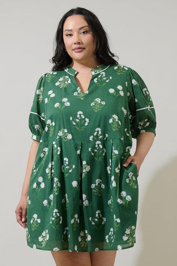 sugarlips Kestrel Floral Fawna Shift Mini Dress Curve