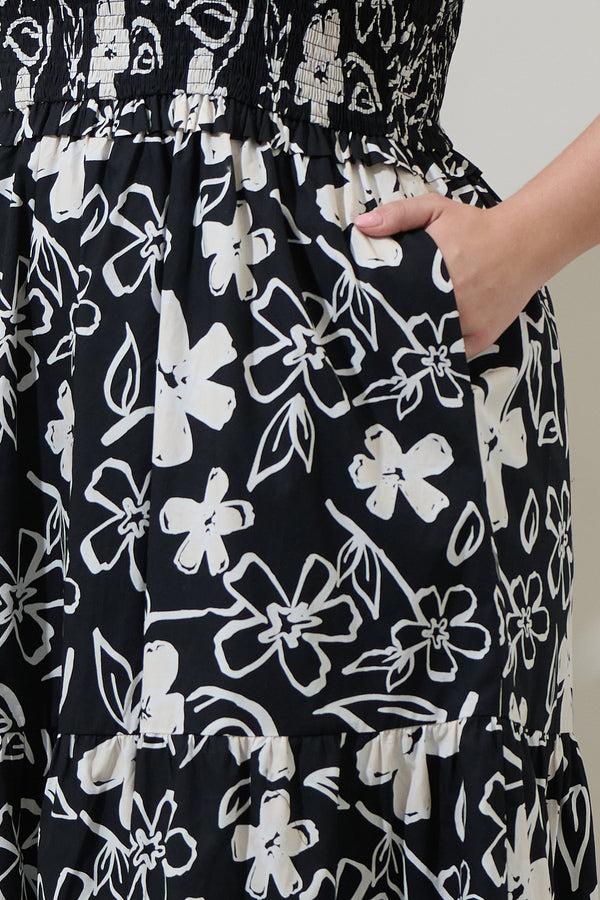 Sugarlips Kianza Floral Ember Smocked Midi Dress Curve