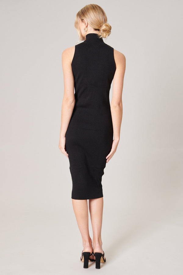 Sugarlips Kieran Ribbed Knit Turtleneck Sweater Dress