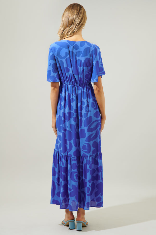 Sugarlips Kihe Floral Pismo Button Down Flutter Maxi Dress