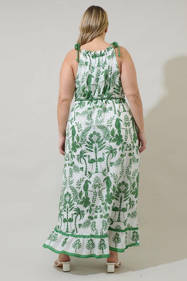 Sugarlips Kimana Floral Halter Neck Maxi Dress Curve
