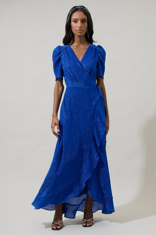 Sugarlips Kira Marly Shimmer Abelia Hi Low Wrap Dress