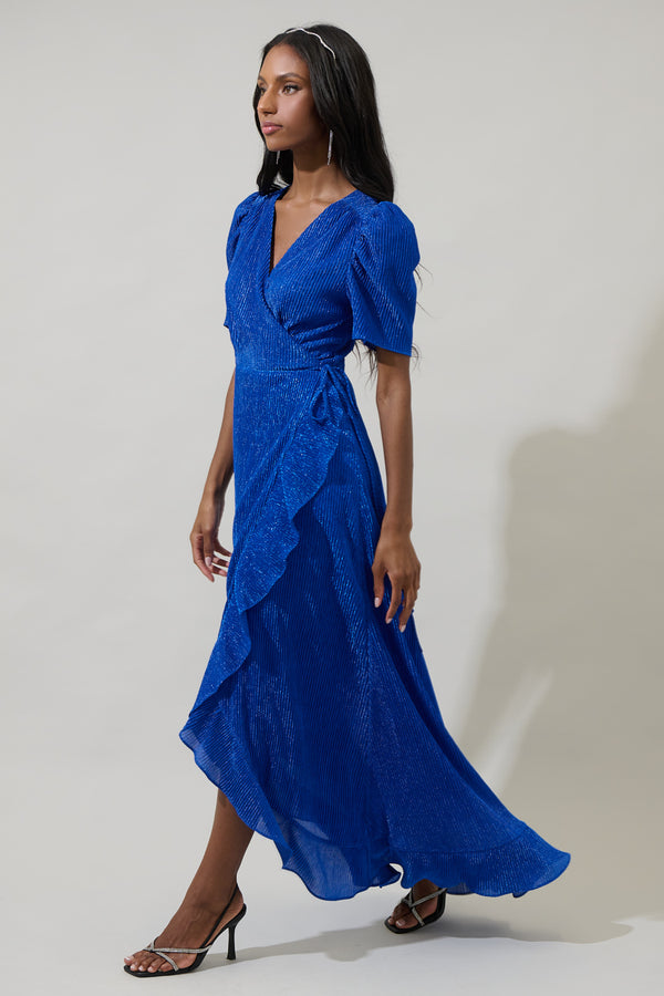 Sugarlips Kira Marly Shimmer Abelia Hi Low Wrap Dress