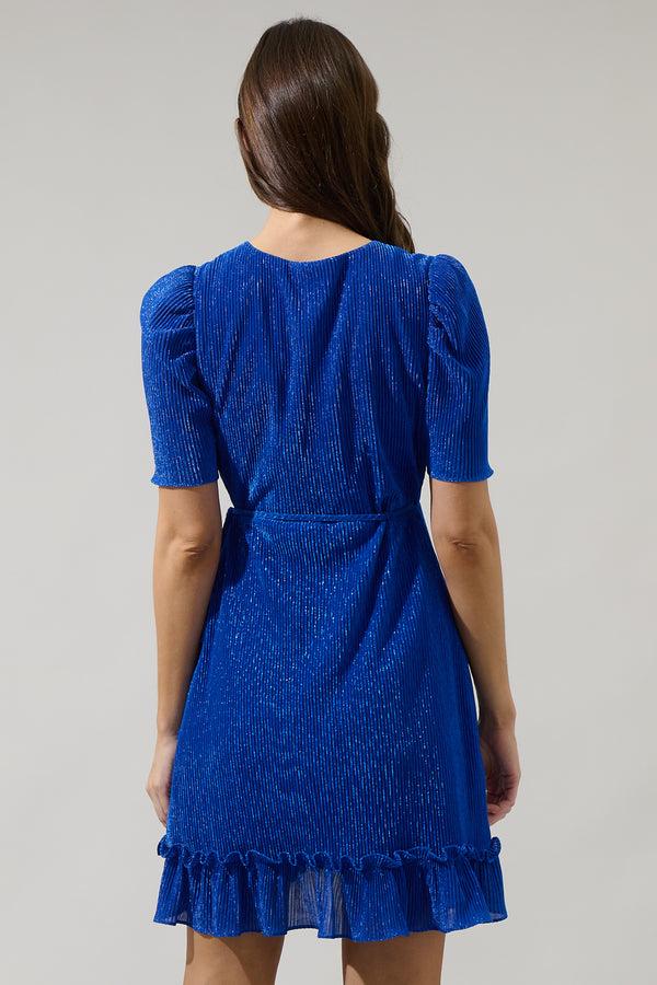 Sugarlips Kira Marly Shimmer Daisie Wrap Mini Dress
