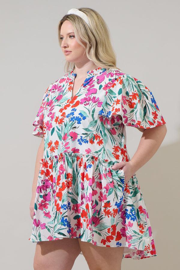 Sugarlips Kivia Blossom Rock A By Trapeze Mini Dress Curve