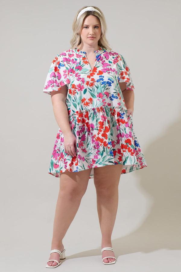 Sugarlips Kivia Blossom Rock A By Trapeze Mini Dress Curve