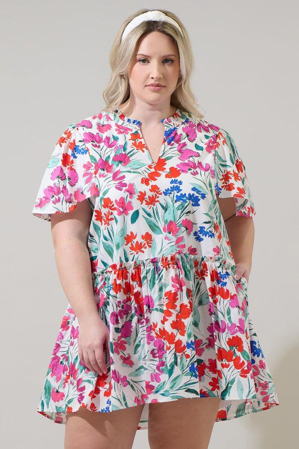 sugarlips Kivia Blossom Rock A By Trapeze Mini Dress Curve