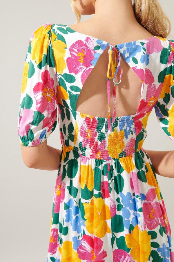 Sugarlips Kokomo Floral Farah Back Cut Out Midi Dress