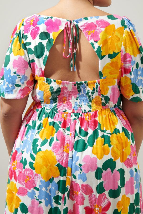 Sugarlips Kokomo Floral Farah Back Cut Out Midi Dress Curve