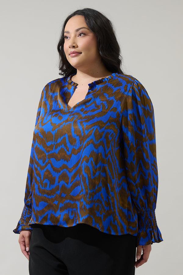 Sugarlips Krista Abstract Minda Keyhole Blouse Curve
