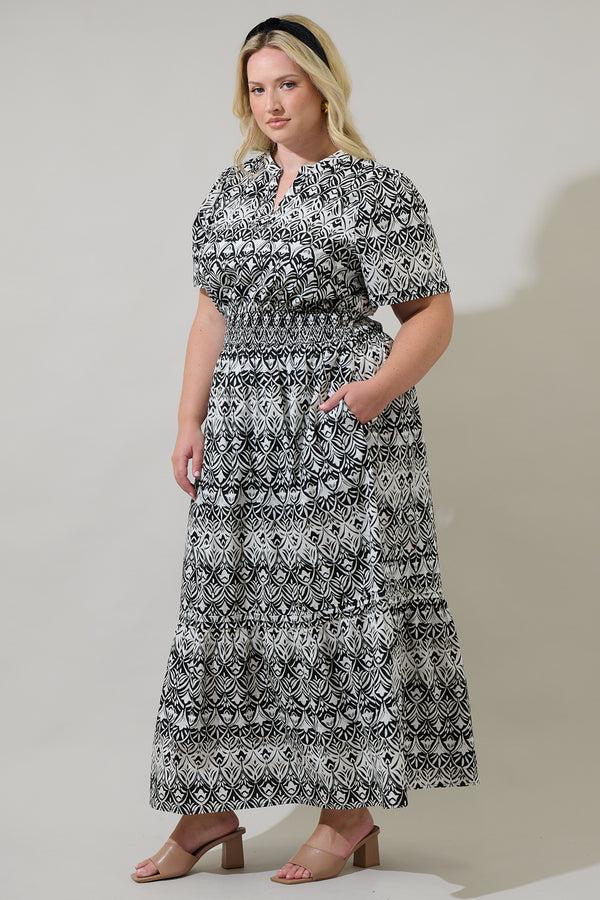 Sugarlips La Palma Floral Belraj Poplin Maxi Dress Curve