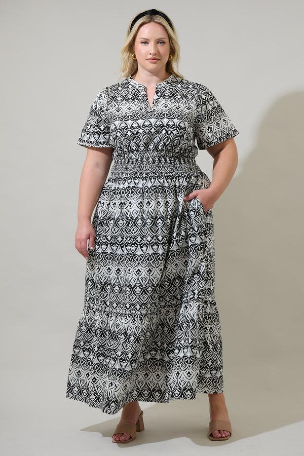 sugarlips La Palma Floral Belraj Poplin Maxi Dress Curve
