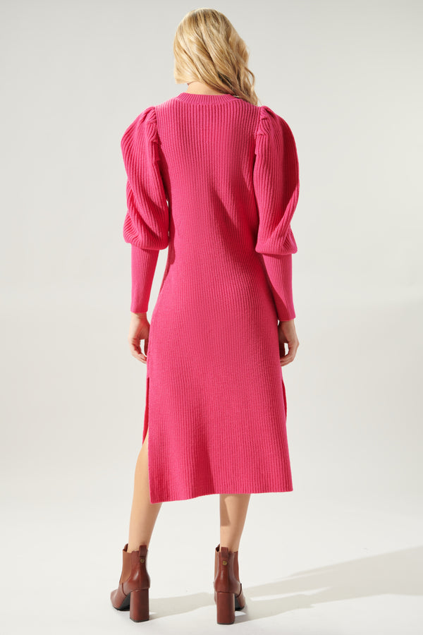 Sugarlips Lafayette Mutton Sleeve Knit Sweater Dress