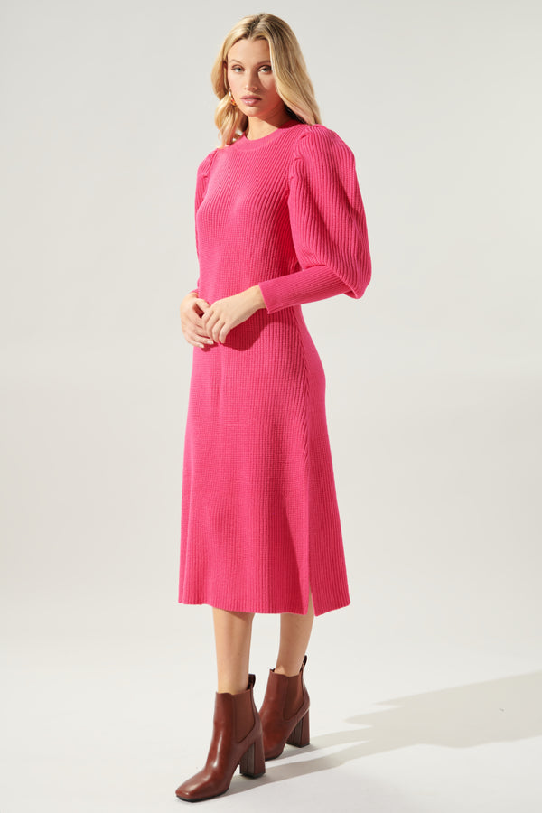 Sugarlips Lafayette Mutton Sleeve Knit Sweater Dress