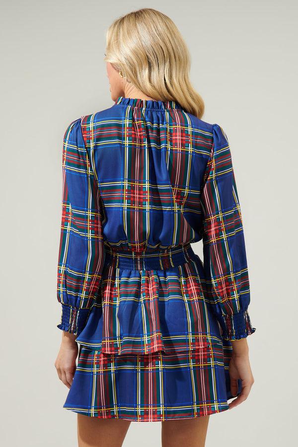 Sugarlips Lakeview Plaid Clifton Double Ruffle Dress