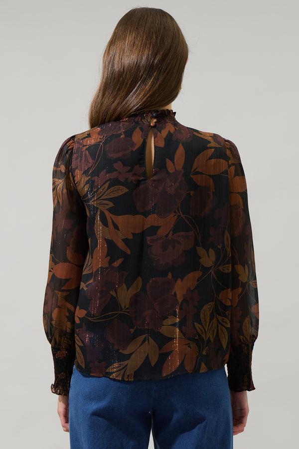 Sugarlips Larba Floral Sunnie Long Balloon Sleeve Top