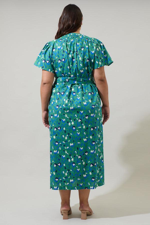 Sugarlips Laury Floral Mile Button Down Maxi Dress Curve