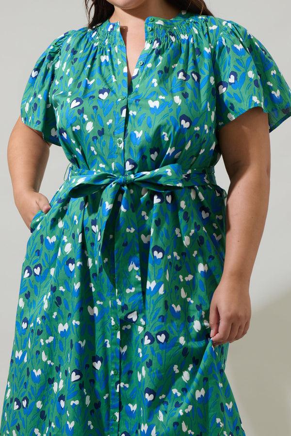 Sugarlips Laury Floral Mile Button Down Maxi Dress Curve