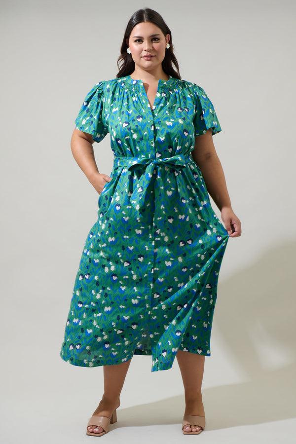 sugarlips Laury Floral Mile Button Down Maxi Dress Curve