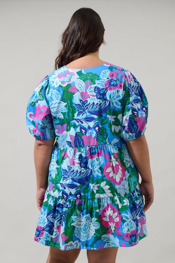 Sugarlips Lavera Floral Maine Poplin Mini Dress Curve