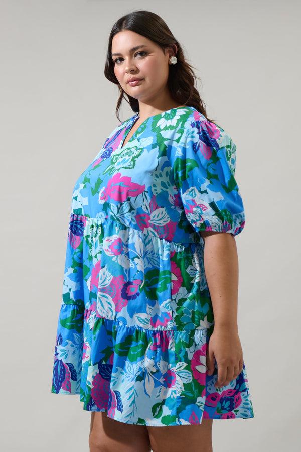 Sugarlips Lavera Floral Maine Poplin Mini Dress Curve