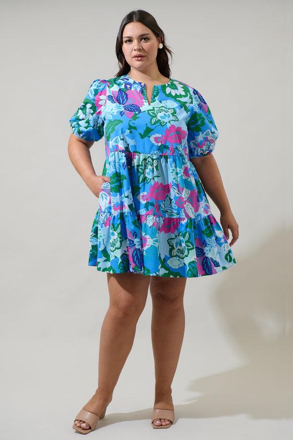 Sugarlips Lavera Floral Maine Poplin Mini Dress Curve
