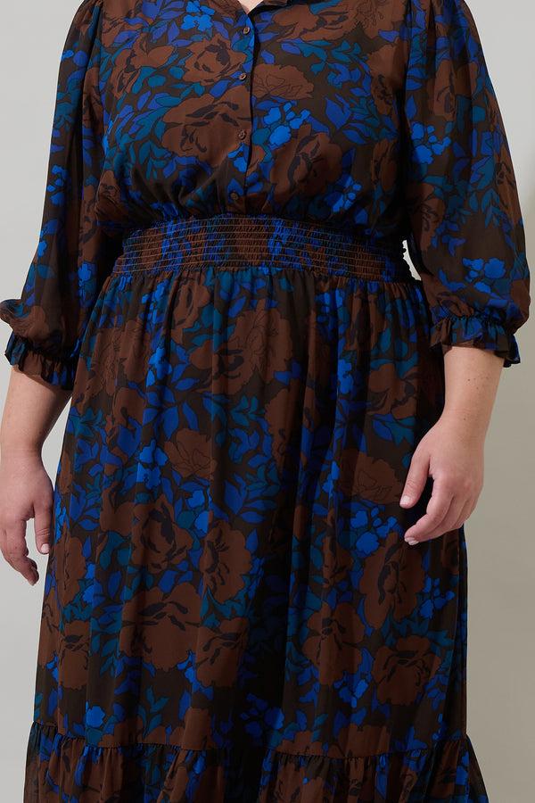 Sugarlips Lebanon Floral Irene Smocked Midi Dress Curve