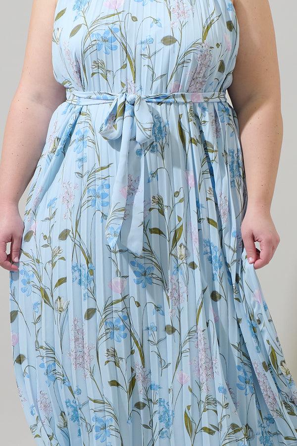 Sugarlips Leida Floral Maly Pleated Midi Dress Curve