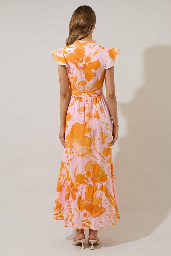 Sugarlips Lenira Floral Riah Button Down Maxi Dress