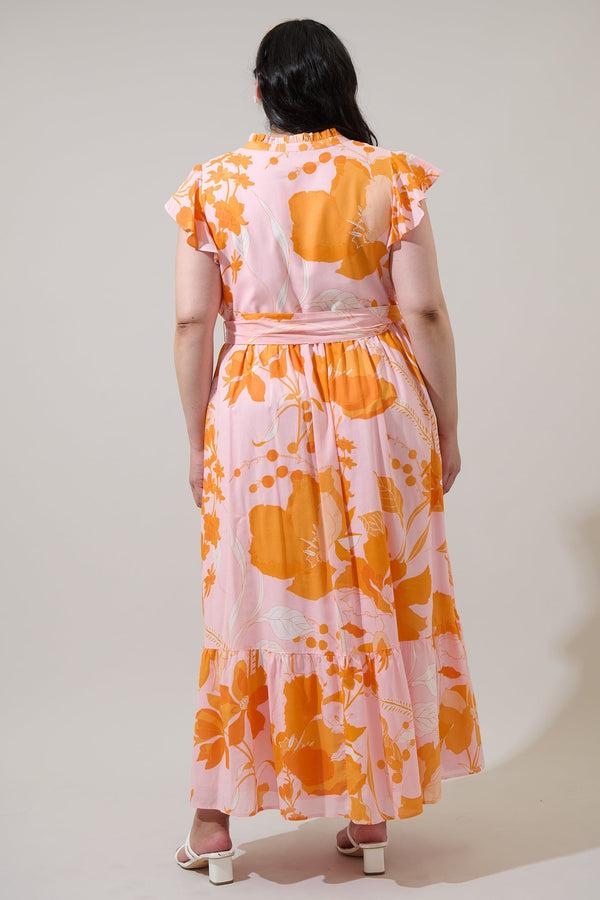 Sugarlips Lenira Floral Riah Button Down Maxi Dress Curve