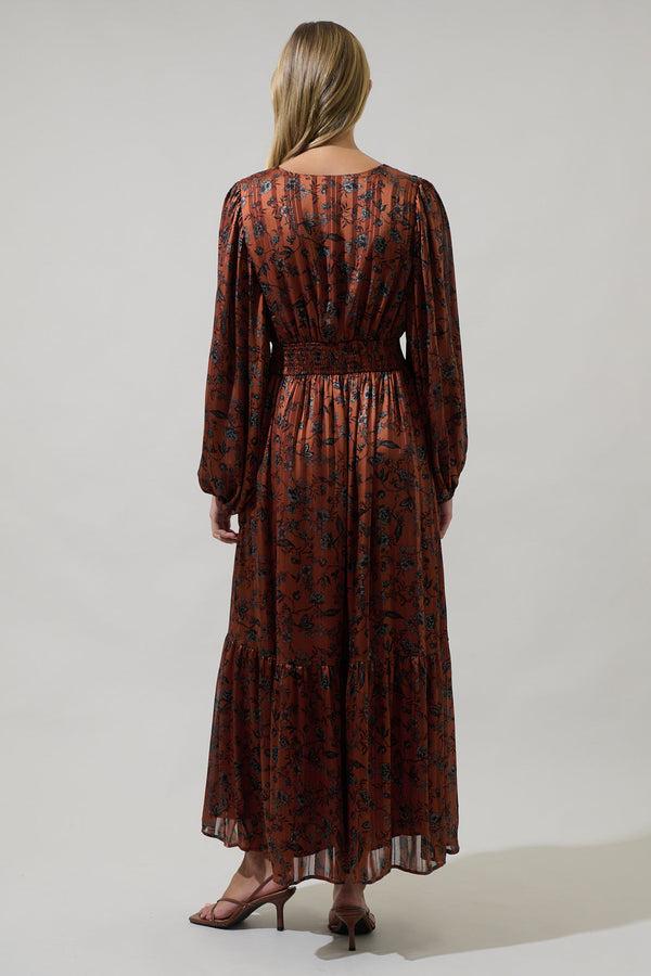Sugarlips Leoben Floral Kent Long Sleeve Maxi Dress