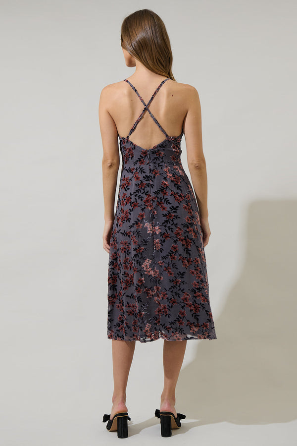 Sugarlips Liberty Floral Midnight Parting Ways Midi Dress