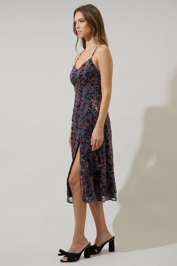 Sugarlips Liberty Floral Midnight Parting Ways Midi Dress