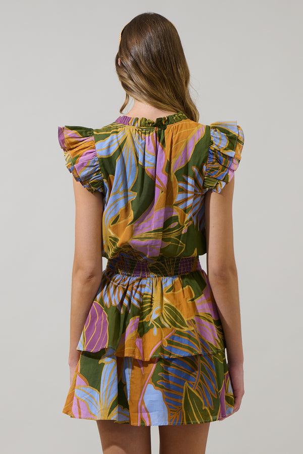 Sugarlips Lilburn Tropics Clifton Tiered Ruffle Dress