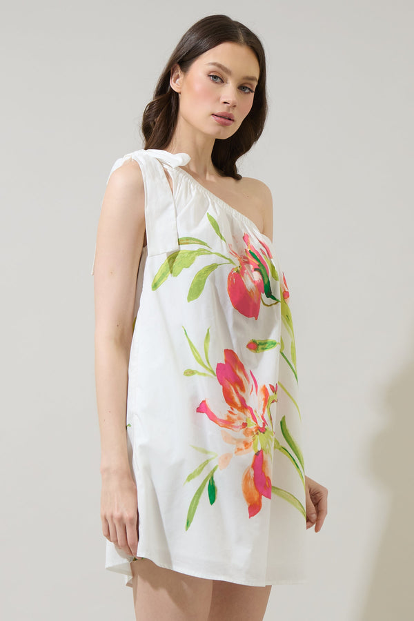 Sugarlips Lilibet Floral Kerra One Shoulder Mini Dress
