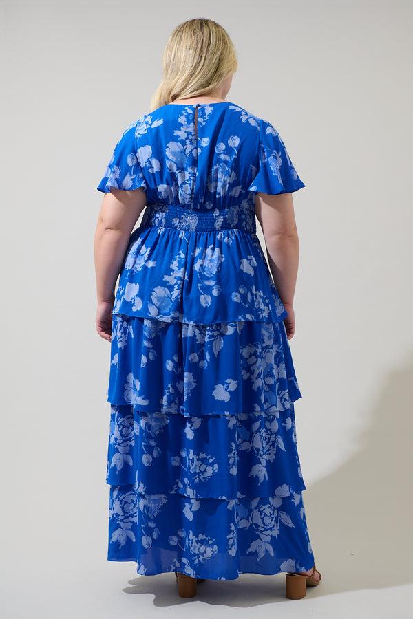 Sugarlips Lilith Floral Amabel Tiered Maxi Dress Curve