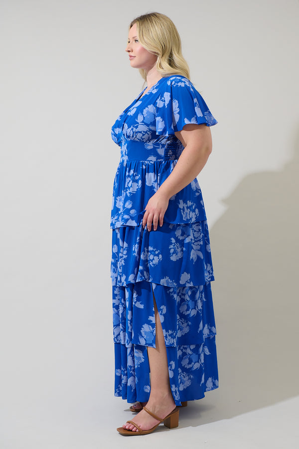 Sugarlips Lilith Floral Amabel Tiered Maxi Dress Curve