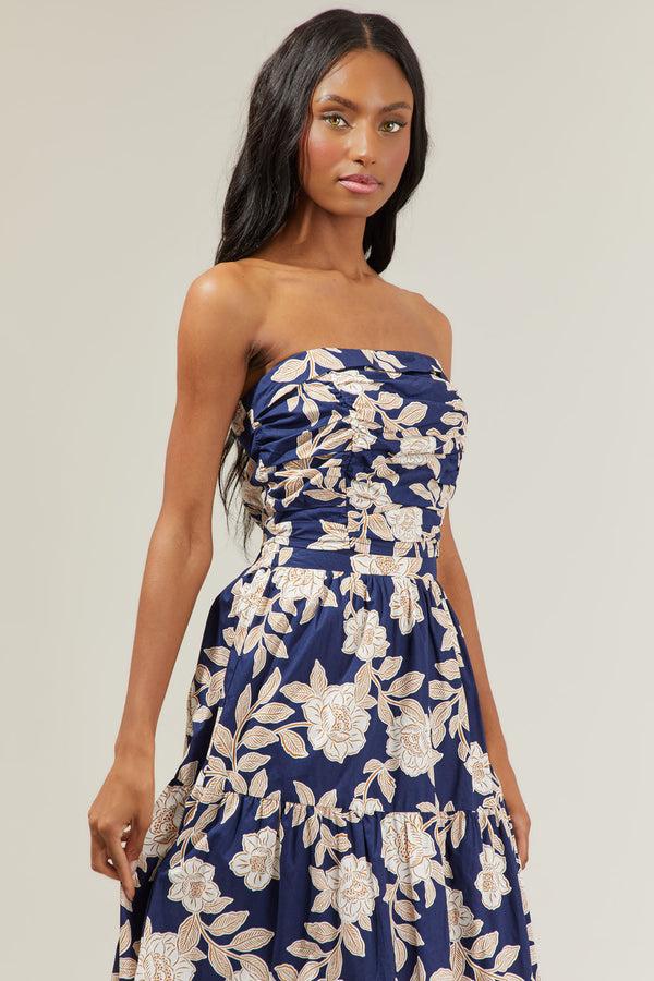 Sugarlips Lilo Night Tropics On The Low Pleated Tube Top