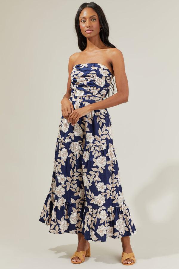 Sugarlips Lilo Night Tropics On The Low Pleated Tube Top
