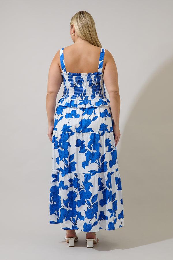 Sugarlips Lindsy Smocked Maxi Dress Gemmi Floral Curve