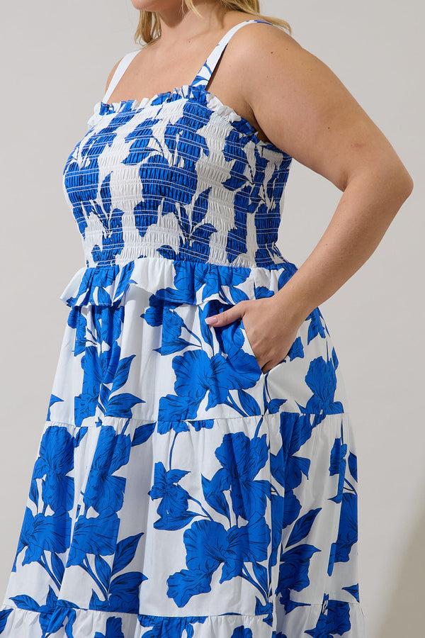 Sugarlips Lindsy Smocked Maxi Dress Gemmi Floral Curve