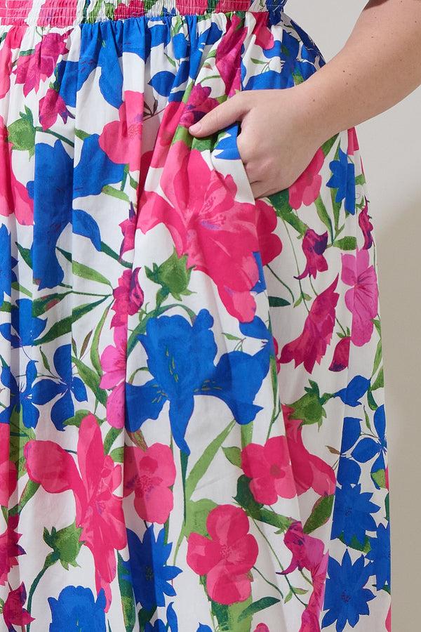 Sugarlips Liran Floral Maray Smocked Midi Dress Curve