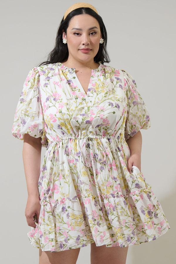 sugarlips Lita Floral Noella Shift Mini Dress Curve