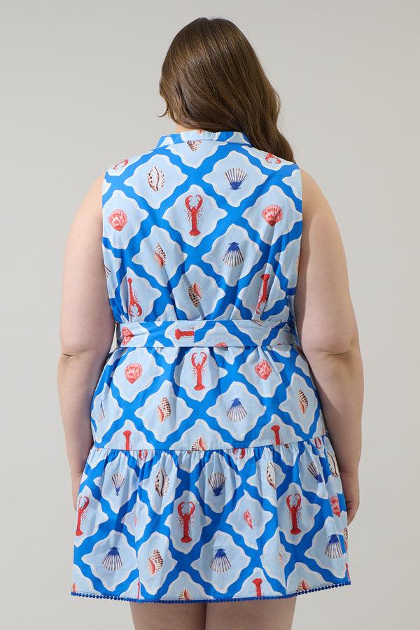 Sugarlips Lobster Bay Vilma Sleeveless Mini Dress Curve