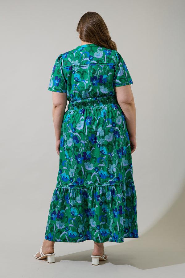 Sugarlips Lomeli Floral Belraj Poplin Maxi Dress Curve